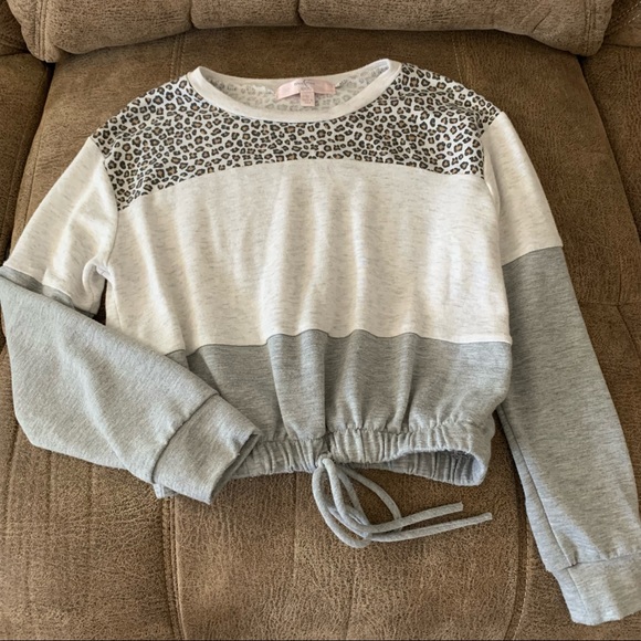 Moa Moa Girls Leopard Print/Stripes Shirt - Picture 1 of 3
